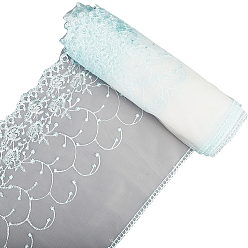 Голубой 6м кружевная отделка, полиэфирная лента для изготовления ювелирных изделий, аксессуары для одежды, голубой, 10-1/4 дюйм (260 мм), около 6.56 ярдов (6 м) / комплект