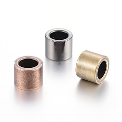 (52) Непрозрачная лаванда 304 из нержавеющей стали бусы, бусины с большим отверстием, колонка, разноцветные, 10x8 мм, отверстие : 6.5 мм