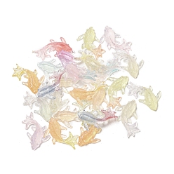 (52) Непрозрачная лаванда Светящиеся прозрачные кабошоны из смолы, светящаяся в темноте рыбка с блестками, разноцветные, 8x15x3.5 мм