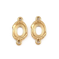 Настоящее золото 18K 304 оправы для кабошонов из нержавеющей стали, овальные связи, ионное покрытие (ip), реальный 18 k позолоченный, лоток : 10x8 мм, 20x11x3 мм, отверстие : 1.4 мм