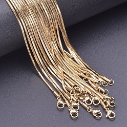 Настоящее золото 18K 1.5мм 304 квадратные ожерелья-змейки из нержавеющей стали, реальный 18 k позолоченный, 17.72 дюйм (45 см)