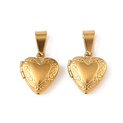 Real 20K Gold Plated Скульптурные 316 подвески-медальоны из нержавеющей стали, шарма сердца, с 304 защелкой из нержавеющей стали на поручнях, долговечный, ионное покрытие (ip), реальный 20 k позолоченный, 15.5x13.5x4.5 мм, отверстие : 8.5x3.5 мм