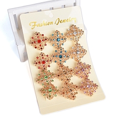 (52) Непрозрачная лаванда 12шт. брошь из сплава со стразами для рюкзака, цветок, разноцветные, 150x90 мм