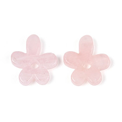 Розовый Кварц Природного розового кварца подвески, , 34~35x29.5~31x6~7 мм, отверстие : 5 мм