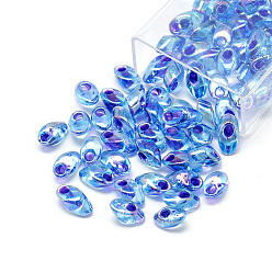 (LMA353) Сапфировый с Кобальтовой Подкладкой AB Миюки длинные бусины магатама, японский бисер, (lma 353) кобальтовый сапфир, 7x4 мм, отверстия: 1 мм, около 80 шт / коробка, Вес нетто: 10 г / коробка