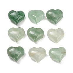 Strawberry Quartz Natural Green Strawberry Quartz Beads, Heart, 11x12~13x8mm, Hole: 1.4~1.8mm