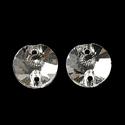 Прозрачный Подвески для стеклянных разъемов, граненые, плоские круглые ссылки, прозрачные, 10x4.5 мм, отверстие : 1 мм