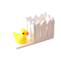 Белый Мини модель деревянного забора, аксессуары для кукольного домика с микро-ландшафтом, притворяясь опорными украшениями, белые, 42x20x24 мм