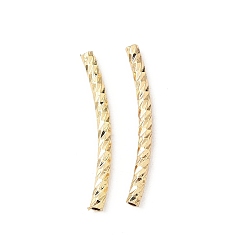 Настоящее золото 18K Латунные трубки изогнутой бисера, без кадмия, без никеля и без свинца, , реальный 18 k позолоченный, 24.5x2 мм, отверстие : 1~1.2 мм