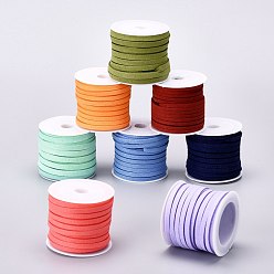 Gemischte Farbe Umweltfreundliche Wildlederimitatschnüre, Kunstwildleder Spitze, Gemischte Farbe, 3~6x1 mm, ca. 5.46 Yards (5 m)/Rolle