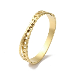 Real 18K Gold Plated Cross 304 Stainless Steel Hollow Hinged Bangles for Women, Real 18K Gold Plated, Inner Diameter: 2-3/8x2 inch(5.95x5.1cm), 8mm