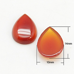 Красный Агат Природных драгоценных камней кабошон, слеза, красный агат, 14x10x4 мм