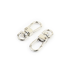 Platine Fermoirs pivotants en alliage de zinc,  crochet mousqueton, platine, 40mm, Trou: 9mm