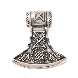 Античное Серебро 316 большие подвески из хирургической нержавеющей стали, топор очарование, античное серебро, 50x45x16.5 мм, отверстие : 9 мм