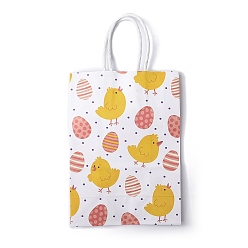 Цыпленок Пасхальные прямоугольные крафт-бумажные сумки, бумажные подарочные пакеты для хранения цветов для свадебной вечеринки, упаковочные пакеты для подарков, цыпленок, 14.9x8x28.8 см
