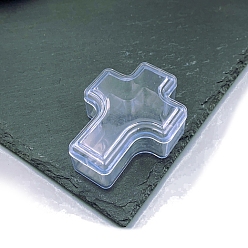 Прозрачный Крестообразные переносные ПВХ небольшие шкатулки для хранения ювелирных изделий с крышкой, для колец, Серьги, , прозрачные, 7x5.2x2.5 см