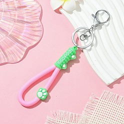 Pink Брелок из ПВХ и сплава железа с застежкой-клешней в виде кошачьей лапы, розовые, 180 мм