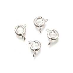 Посеребрённый Экологически чистые латунные пружинные кольцевые застежки, без кадмия и без свинца, долговечный, 925 серебро покрытием, 5x1.8 мм, отверстие : 1 мм, внутренний диаметр: 2.5 мм
