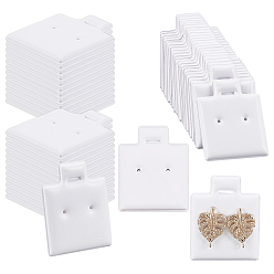 Белый ПВХ подставки для сережек, демонстрационные стеллажи для ювелирных изделий, прямоугольные, белые, 3.15x2.5x0.25 см