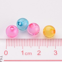 Mixed Color Transparent Acrylic Beads, Bead in Bead, Round, Mixed Color, 8mm, Hole: 2mm, about 2050pcs/500g