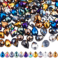 (52) Непрозрачная лаванда 120 шт 12 цвета гальванические стеклянные бусины, слеза, граненые, разноцветные, 10x8 мм, отверстие : 1.2 мм, 10 шт / цвет
