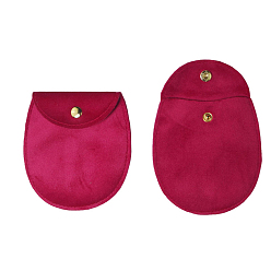 Светло-Вишневый Мешок ювелирных изделий бархата, Для браслетов, Ожерелье, хранение серег, овальные, светло-вишневый, 9x10 см