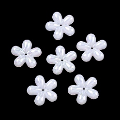 Морская Ракушка Покрытие непрозрачный акриловый имитационный ракушечный бусин, цветок, цвет морской раковины, 19x19.5x4 мм, отверстие : 1.5 мм, Около 714 шт / 500 г