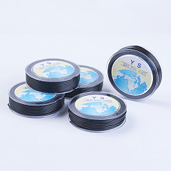 Черный Плетеные корейские вощеные полиэфирные шнуры, чёрные, 1.5 мм, Около 15 ярдов / рулон