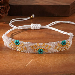 Прозрачный Браслеты из бисера и бусин из богемского стекла, плетеные браслеты из нейлонового шнура для женщин и мужчин, злые глаза, прозрачные, регулируемый