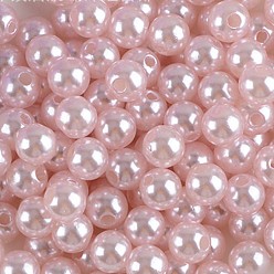 Pink Абс пластиковые жемчужные бисера, круглые, розовые, 20 мм, отверстие : 2 мм