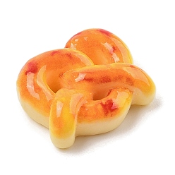 Food Непрозрачные кабошоны из смолы, искусственный хлеб, крендель, 21x25x8.5 мм