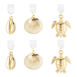 Золотой 6шт 3 стиль пластиковые мобильные пылезащитные заглушки, Сплав с подвесками, золотые, 32~35 мм, 2 шт / стиль