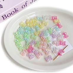(52) Непрозрачная лаванда Непрозрачный акрил европейского бисера, бусины с большим отверстием, имитация желе, бантом, разноцветные, 12.8x17x8.8 мм, отверстие : 5 мм