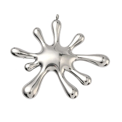 Stainless Steel Color 304 Stainless Steel Big Pendants, Splash Charms, Stainless Steel Color, 69.5x73x4.5mm, Hole: 2.3mm