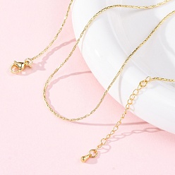 Настоящее золото 18K Латунные цепочки boston link ожерелья для женщин, 304 из нержавеющей стали застежкой омар, стойки покрытие, без свинца и без кадмия, долговечный, реальный 18 k позолоченный, 17.72 дюйм (45 см)