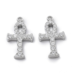 Нержавеющая Сталь Цвет 304 микро нержавеющей стали прокладывать Цирконом подвески, крест прелести, цвет нержавеющей стали, 17.5x10x2 мм, отверстие : 1.2 мм