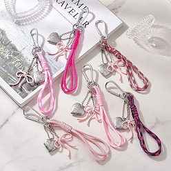 (52) Непрозрачная лаванда Подвески из полиэстера и спандекса, с сердцем 316 подвески-медальоны из нержавеющей стали, разноцветные, 192 мм, 6 шт / комплект