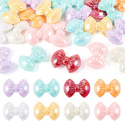 (52) Непрозрачная лаванда 23 непрозрачные акриловые бусины, бантом, с покрытием AB цвета, разноцветные, 27x37x9 мм, отверстие : 2.8 мм