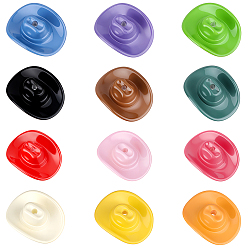 Mixed Color 60Pcs 12 Colors Opaque Acrylic Beads, Cowboy Hat, Mixed Color, 26x21x10mm, Hole: 2mm, 5pcs/color