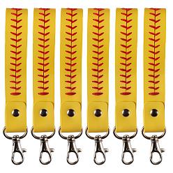 Золотистый 6 шт. подвесные украшения из искусственной кожи, прямоугольные, бейсбол, золотые, 188 мм