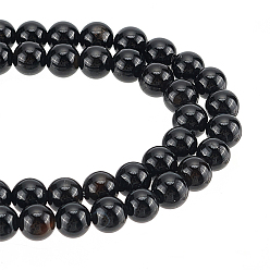 Black Onyx 2 brins de perles d'onyx noir naturel, classe ab, ronde, teints et chauffée, 6mm, Trou: 0.8mm, Environ 65 pcs/chapelet, 15.5 pouce (39.37 cm)