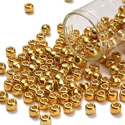 (PF557) PermaFinish Gold Metallic Тохо 3/0 круглые бусины, японский бисер, (pf 557) пермафиниш золотой металлик, 5.5 мм, отверстие : 1.9 мм, Около 60 шт / 10 г