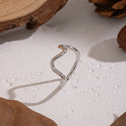 Нержавеющая Сталь Цвет Волна 304 кольца из нержавеющей стали, цвет нержавеющей стали, 2 мм, размер США 6 (16.5 мм)