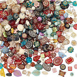 Color mezclado 200g cuentas acrílicas de estilos variados, metal dorado enlaced, formas mixtas, color mezclado, 7.5~29.5x6.5~23x3.5~14.5 mm, agujero: 1.6~4 mm
