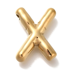 Letter X Вакуумное покрытие pvd 304 подвески из нержавеющей стали, реальный 18 k позолоченный, буквенное очарование, Письмо X, 19.5x14x4.5 мм, отверстие : 2 мм