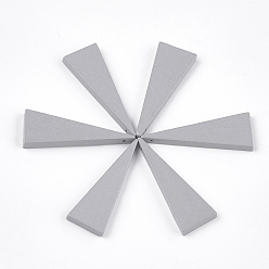 Светло-серый Расписные деревянные подвески, треугольные, светло-серый, 39.5x14x4 мм, отверстие : 1 мм