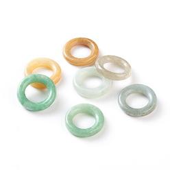 Jade Natural Jade Linking Rings, 17~18x3~4mm, Hole: 10mm