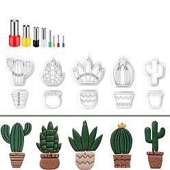 White Planter Shape Resin Clay Cutter & Hole Punch Set, Plasticine Tools, Clay Dough Cutters, Moulds, Modelling Tools, Modeling Clay Toys for Children, White, 18pcs/set