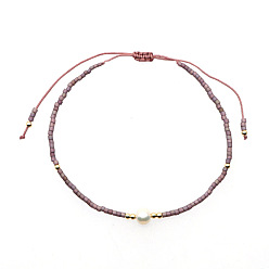 чертополох Регулируемые браслеты из плетеного бисера и стеклянных бусин для женщин, чертополох, 11.02 дюйм (28 см)