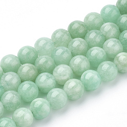 Myanmar Jade Natural Myanmar Jade/Burmese Jade Beads Strands, Round, Dyed, 10mm, Hole: 1mm, about 40pcs/strand, 15.1 inch
